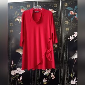 Sympli Elegant Red Tunic Top